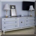 F37. Painted double dresser. 30”h x 78”w x 19”d 